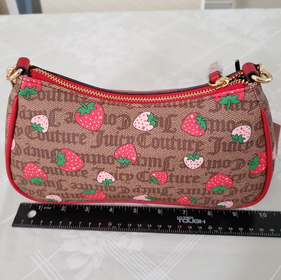 Juicy Couture Freshly Picked Strawberry Shoulder Bag Chestnut Chino/Cool Red NWT - Picture 16 of 16